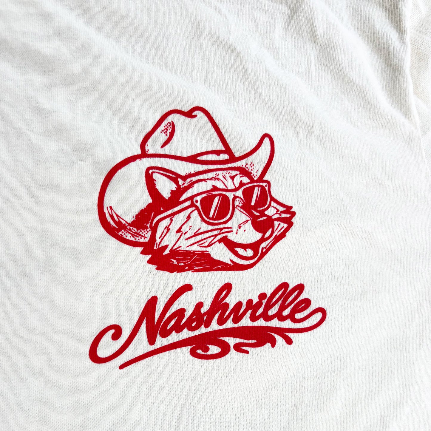 Way Down Yonder 90s Country Raccoon Ivory Tee