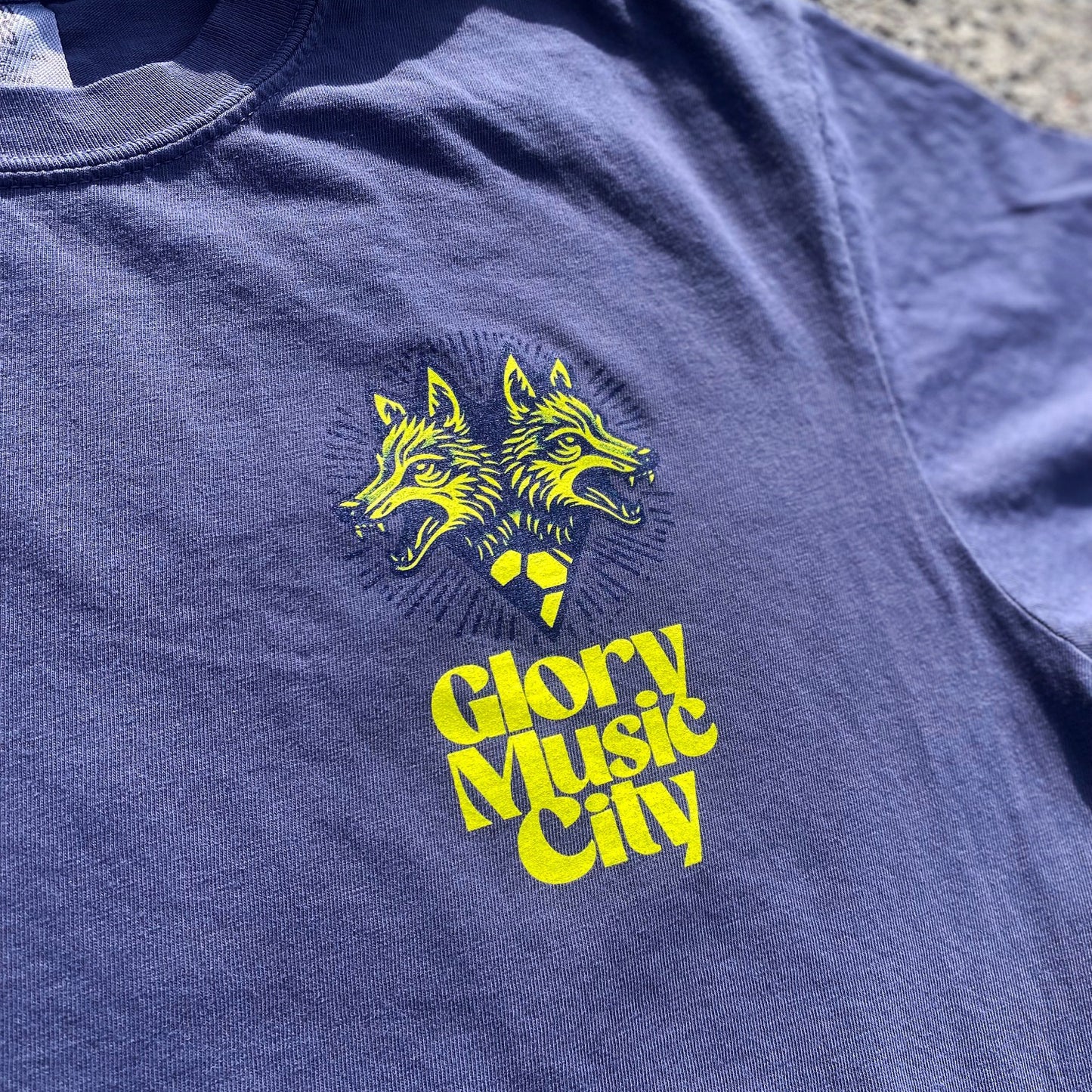 Glory Music City Two Headed Coyote Navy Blue Tee