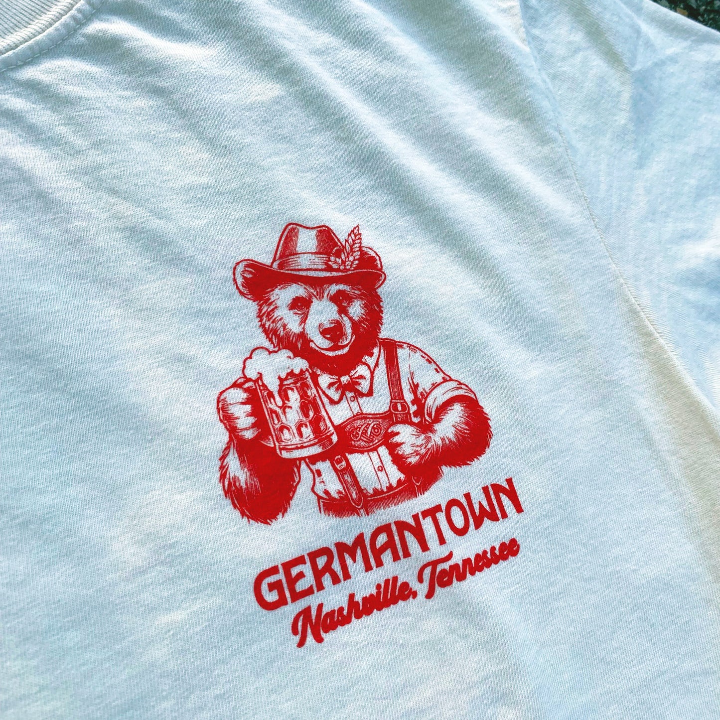 Oktoberfest Germantown, Nashville Lederhosen Bear Ivory Tee