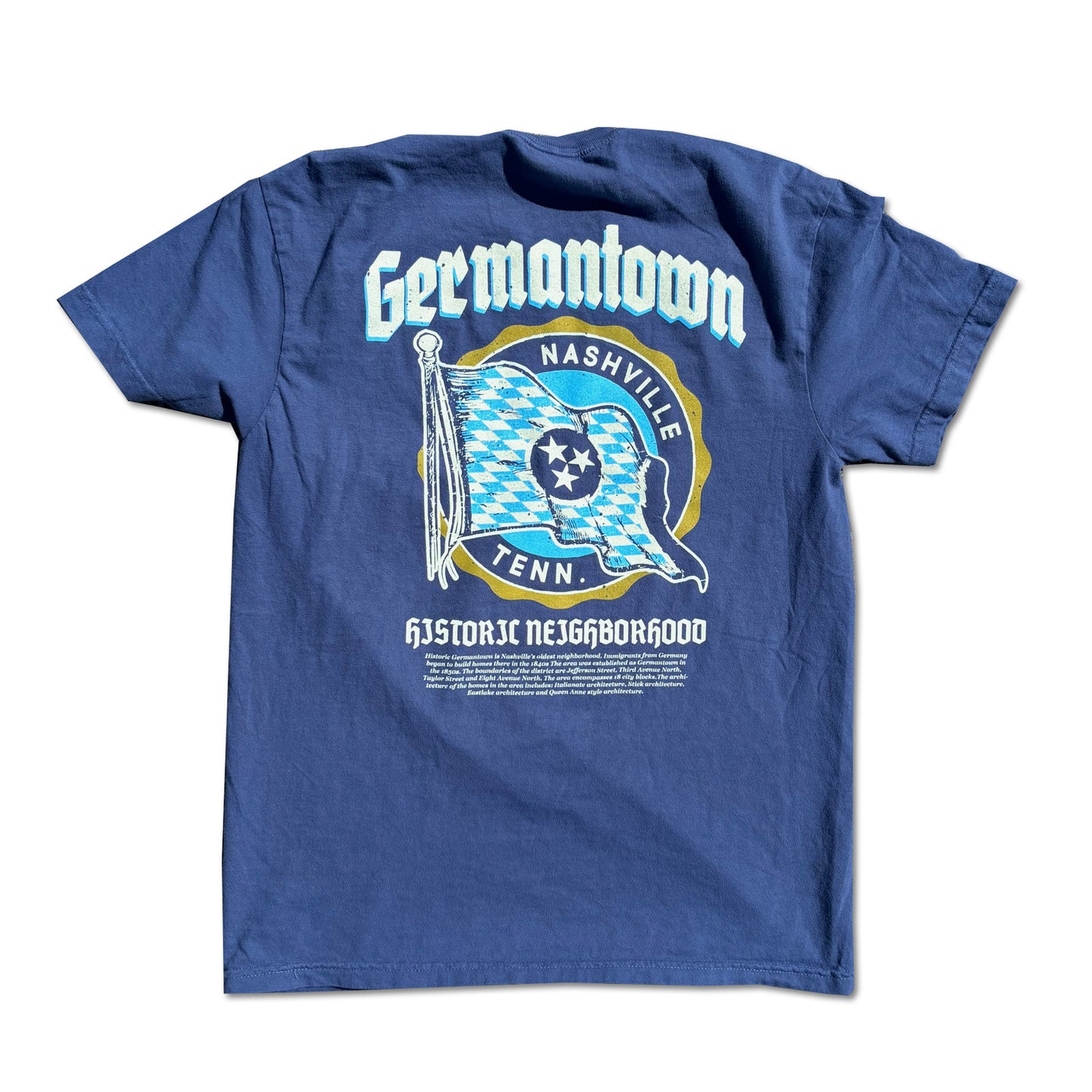 Historic Germantown Bavarian Tristar Faded Blue Tee