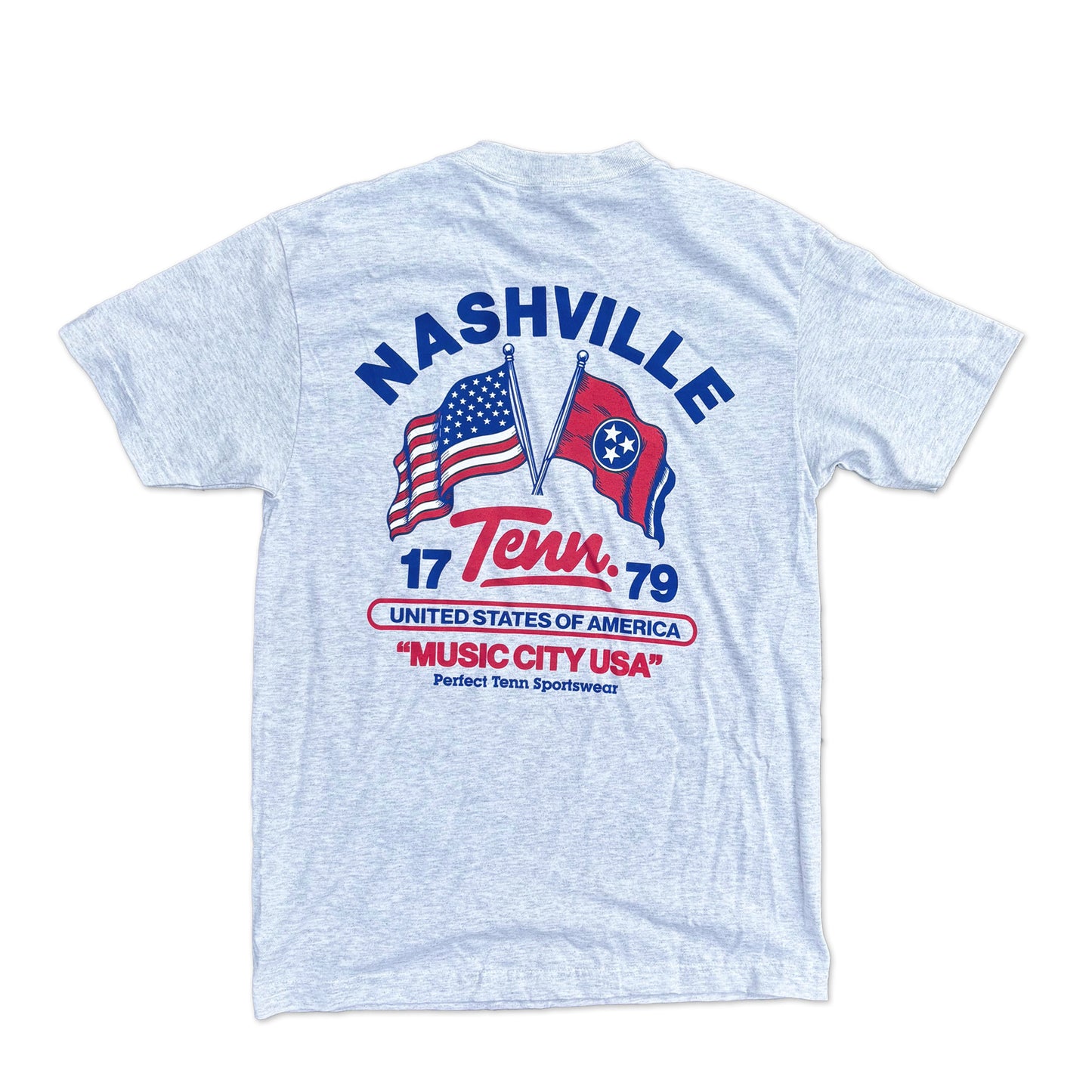 USA & Tri-star American and Tennessee Flag Athletic Heather Tee