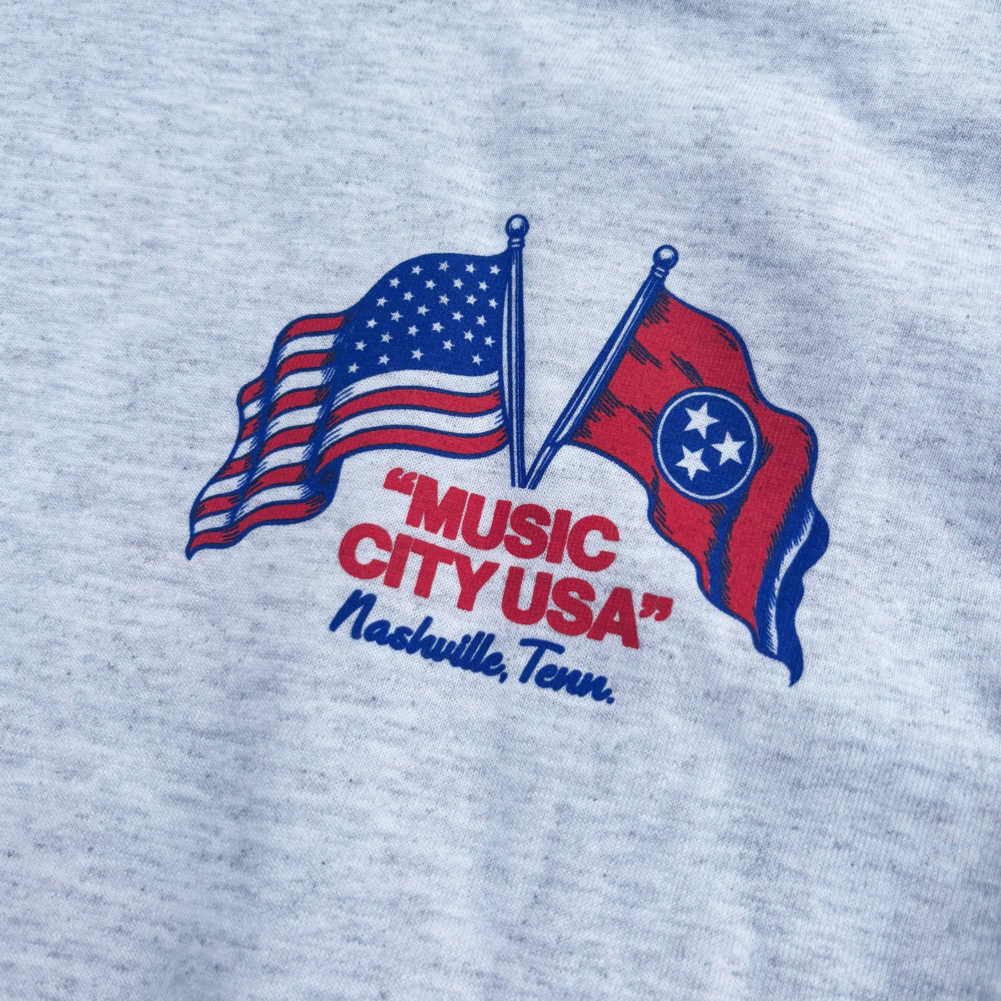 USA & Tri-star American and Tennessee Flag Athletic Heather Tee