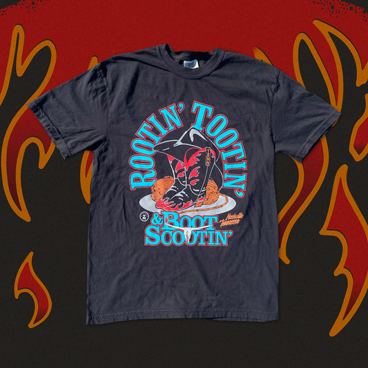 Boot Scootin' Country Western Faded Black Tee