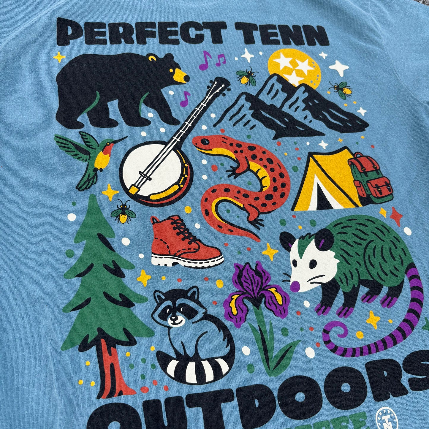 Tennessee Outdoors East Tennessee Flora & Fauna Faded Blue Tee