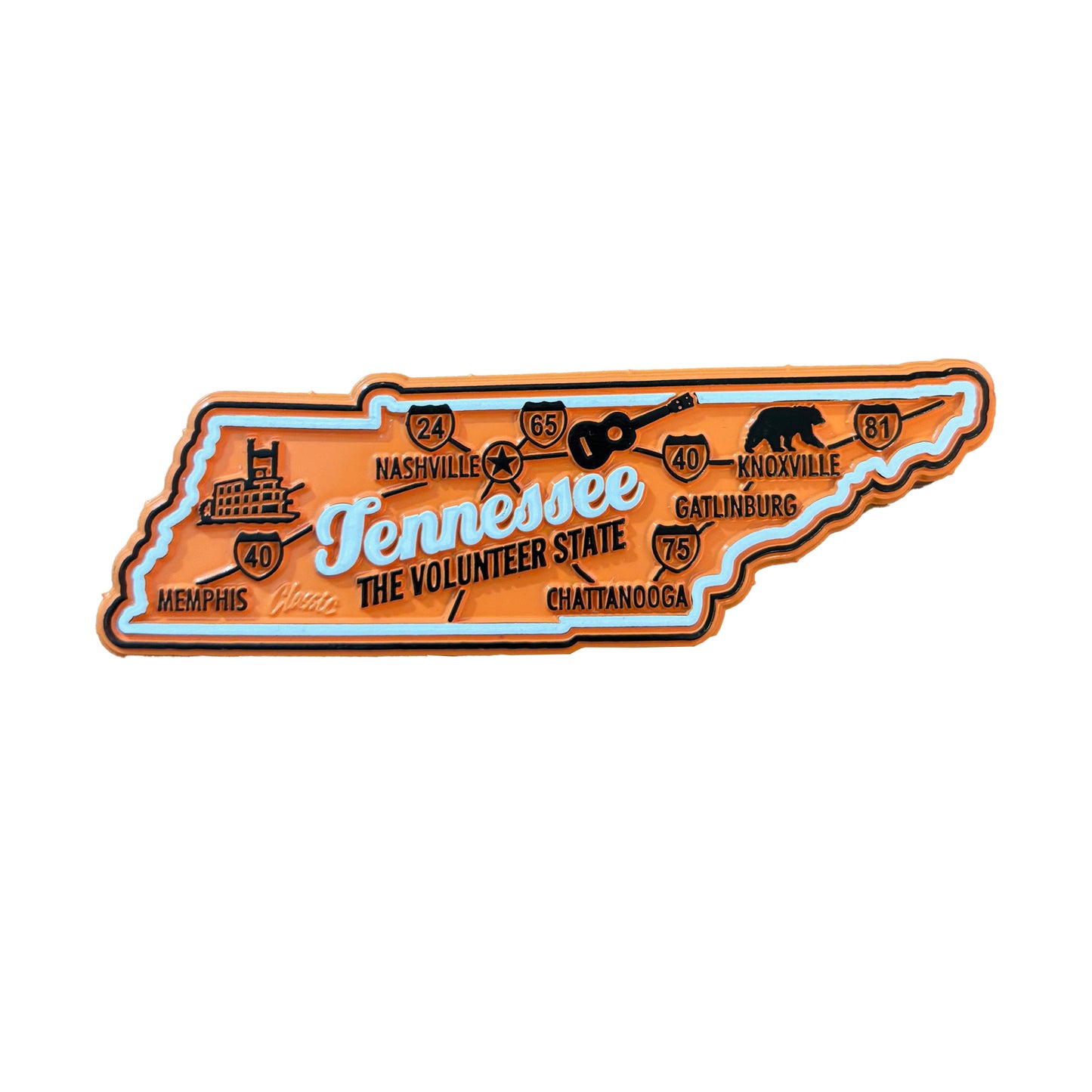 Tennessee Orange State Magnet Made in USA 4"