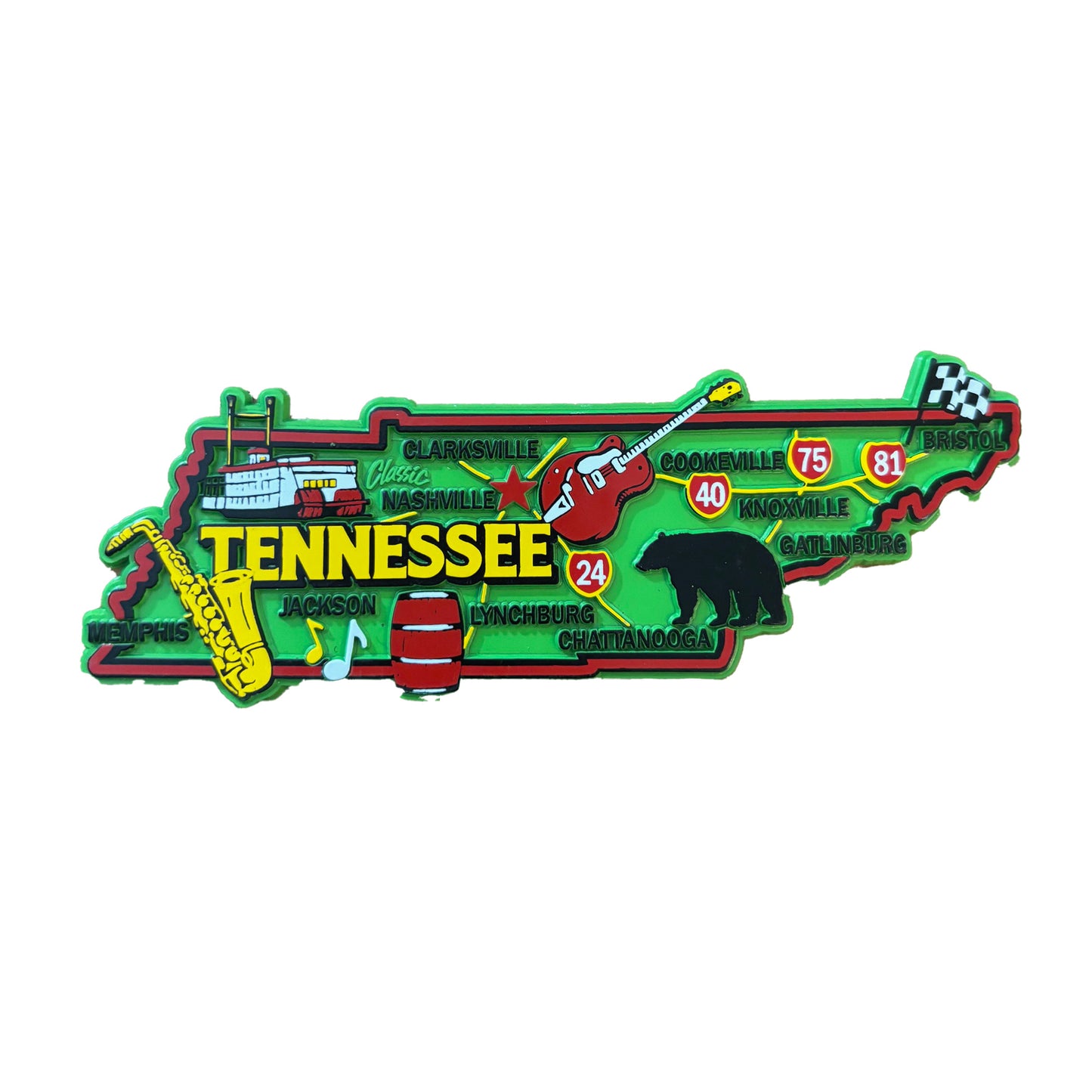 Tennessee Green Classic Magnet Made in USA 5"
