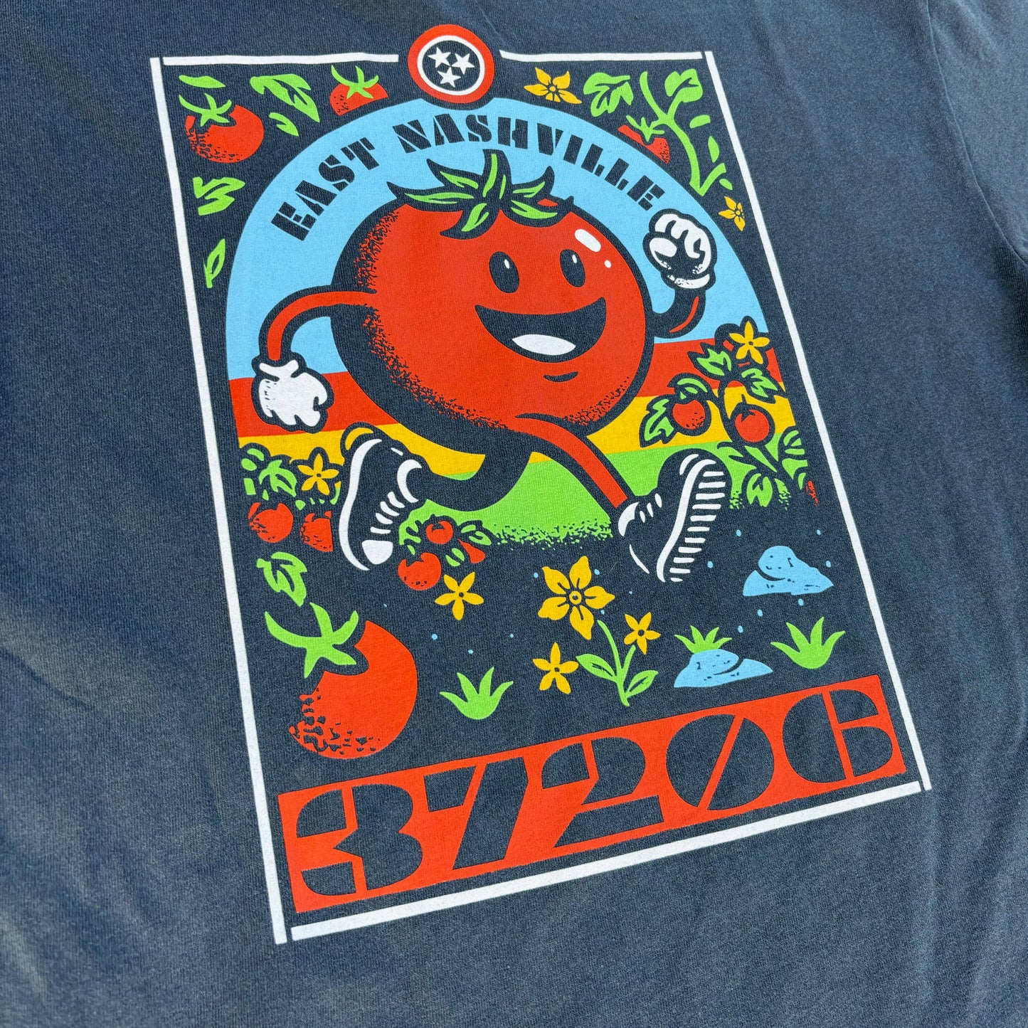 East Nashville Tomato Jogger Faded Black Tee