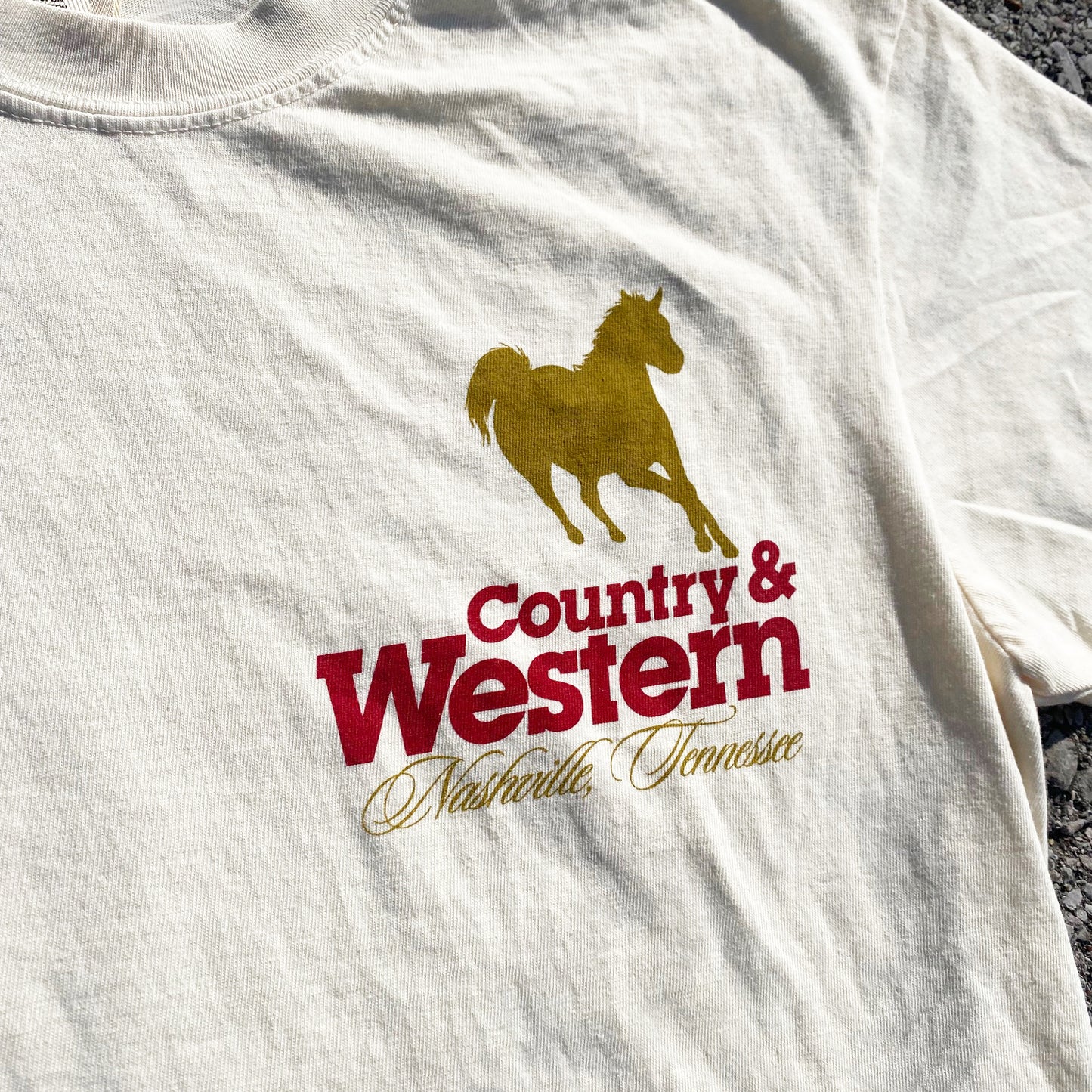 Country & Western 500 Horsepower Ivory Tee