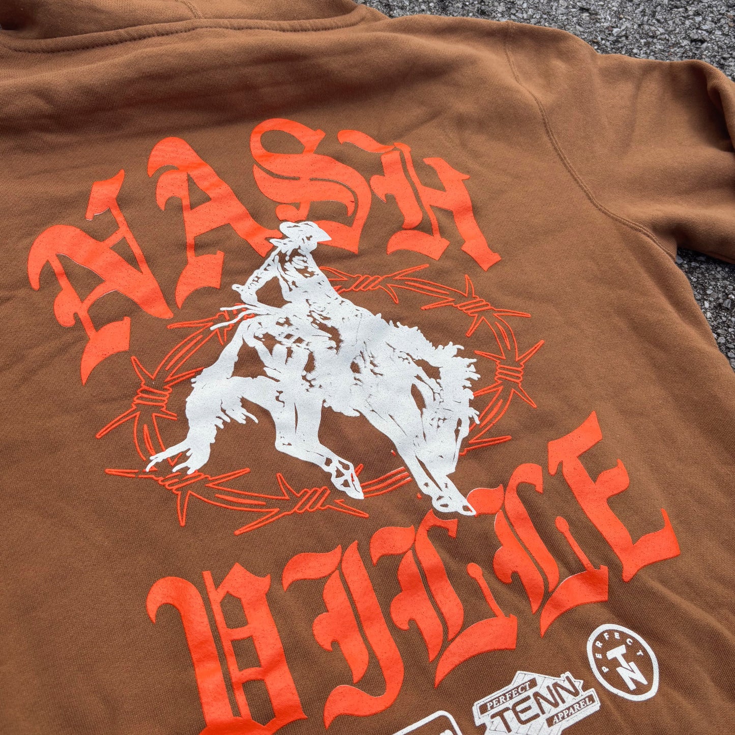 Nashville Barbed Wire Rodeo Brown Hoodie