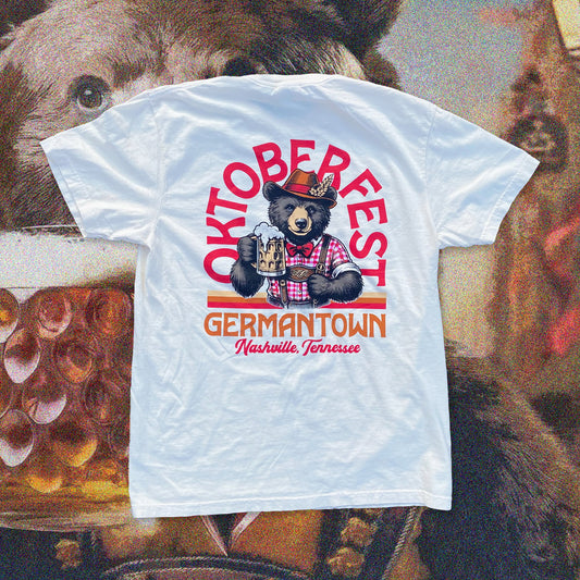Oktoberfest Germantown, Nashville Lederhosen Bear Ivory Tee