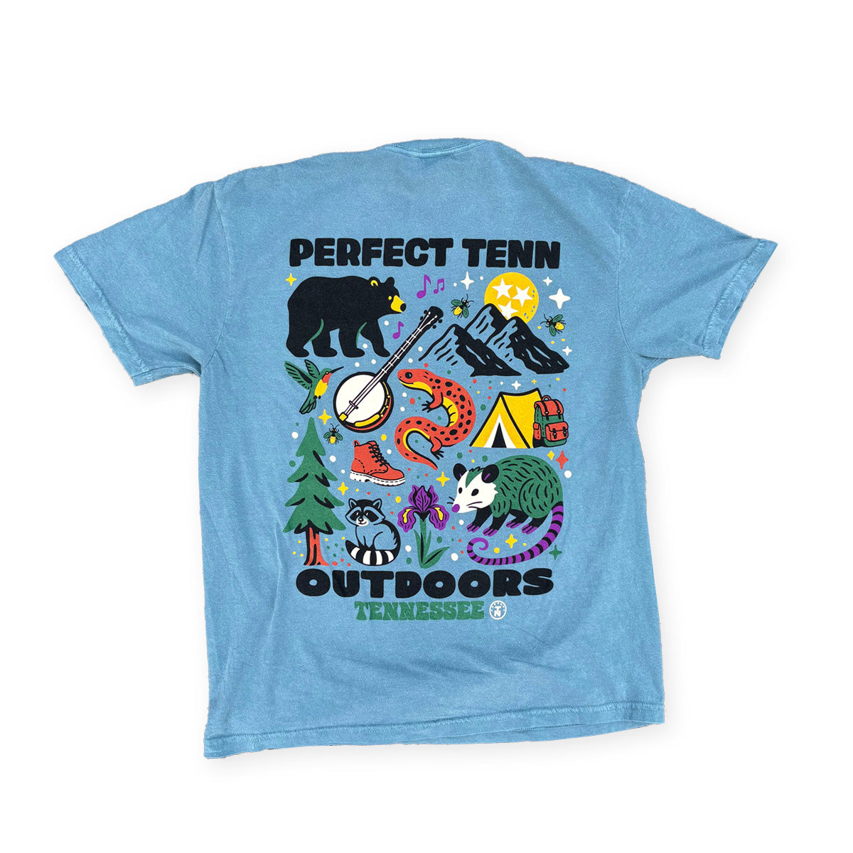 Tennessee Outdoors East Tennessee Flora & Fauna Faded Blue Tee