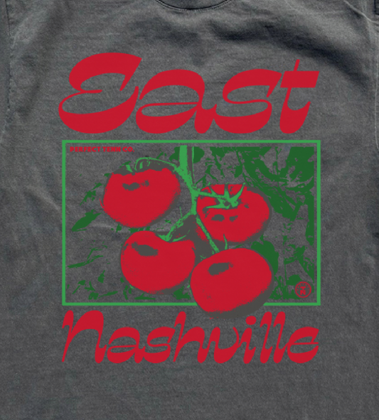 East Nashville Tomato Faded Black - On the Vine Tee POST ORDER