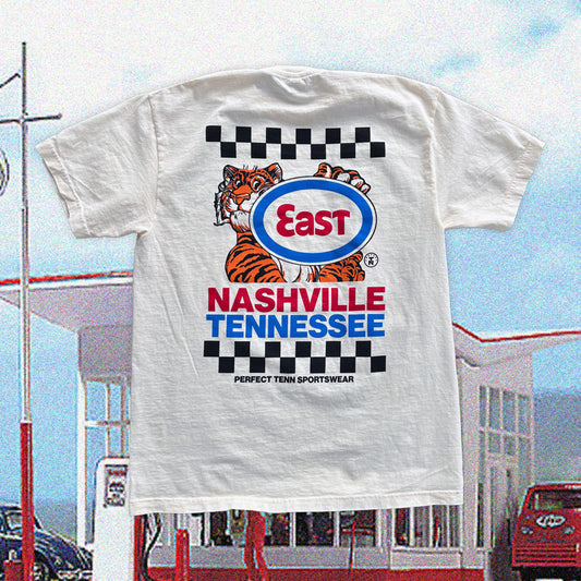 East Nashville Gassed Up Natural Beige Tee