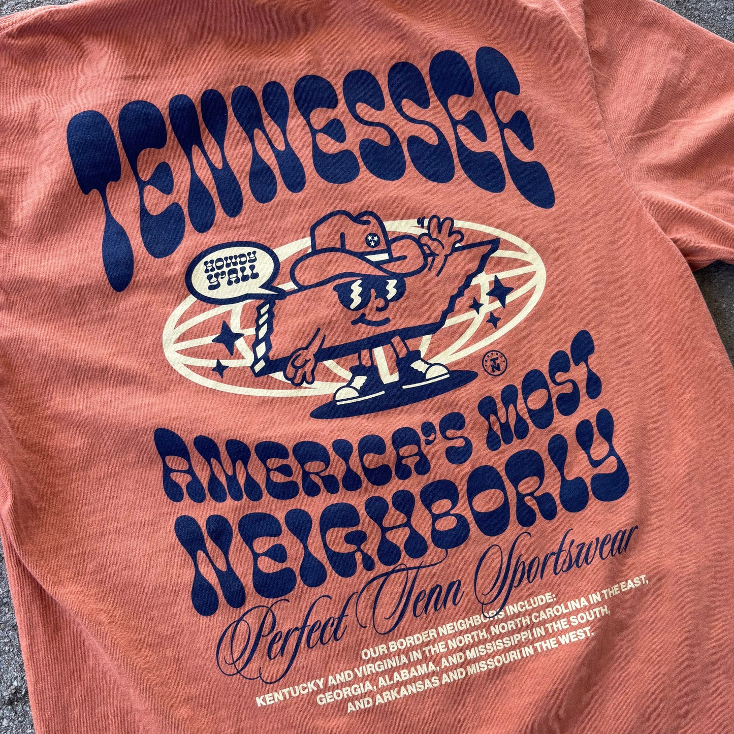 Tennessee: America's Most Neighborly State Faded Orange Tee