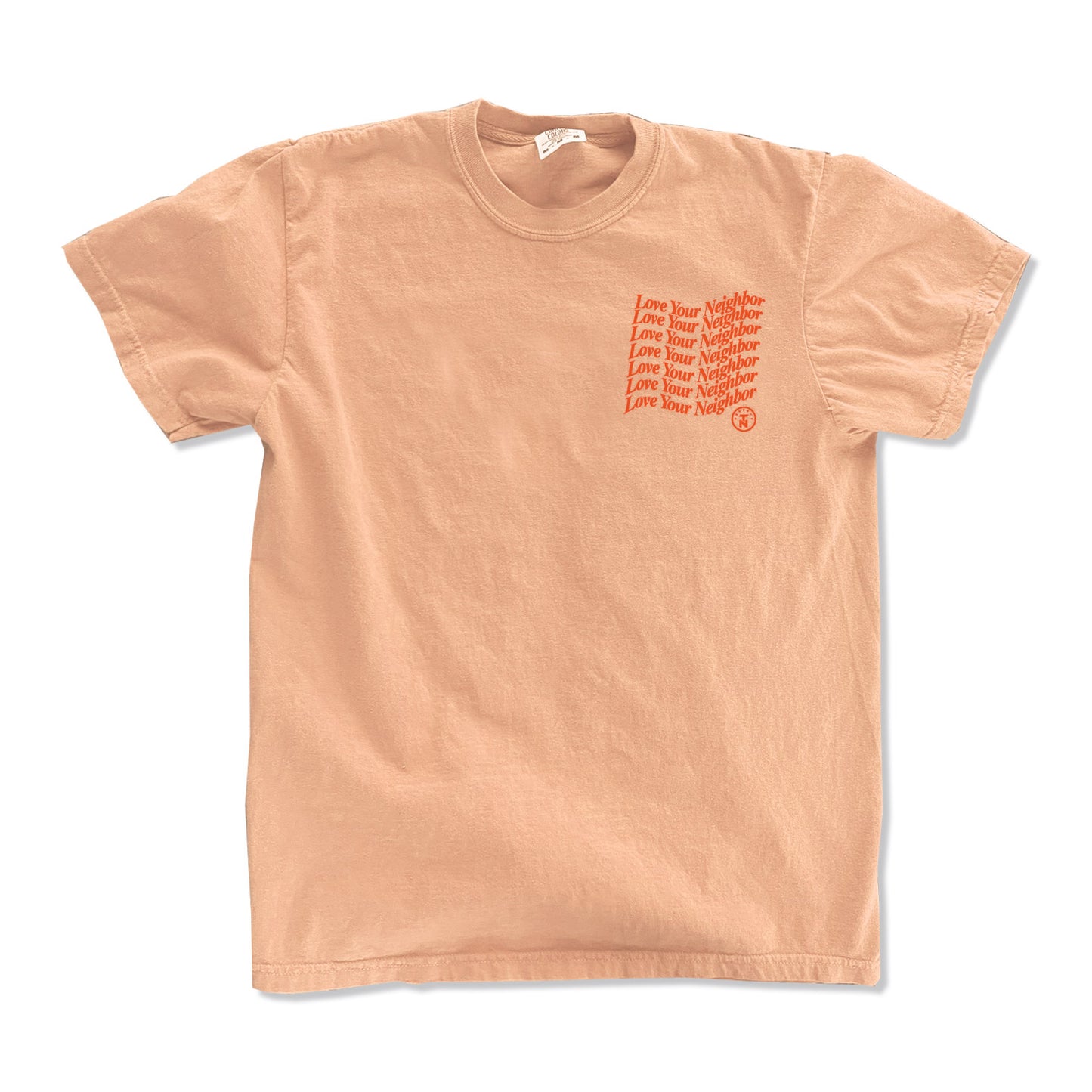 Love Your Neighbor Peach Tee