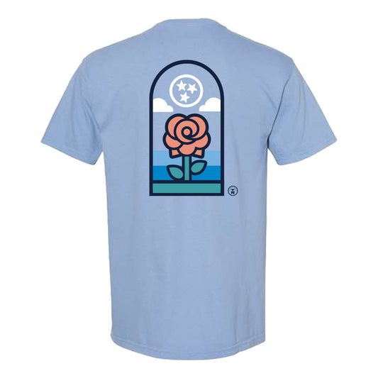 Rose Restored Light Blue Washed Denim T-shirt