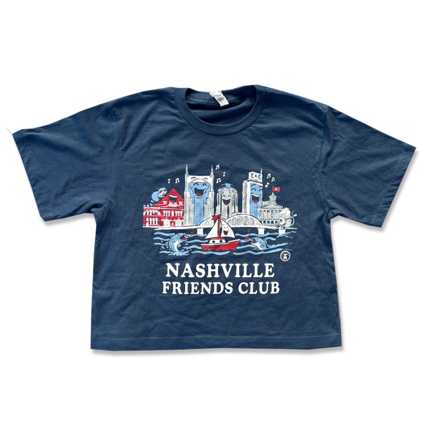 Nashville Friends Club Faded Blue CROP