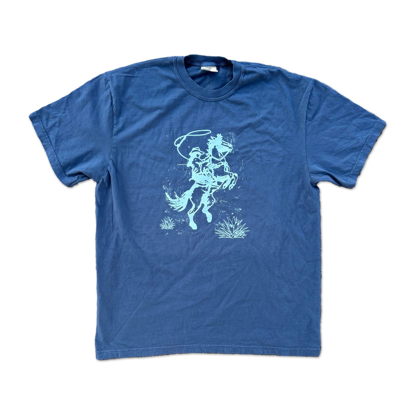 Follow Me to Nashville, Tenn Bucking Bronco Deep Blue Tee