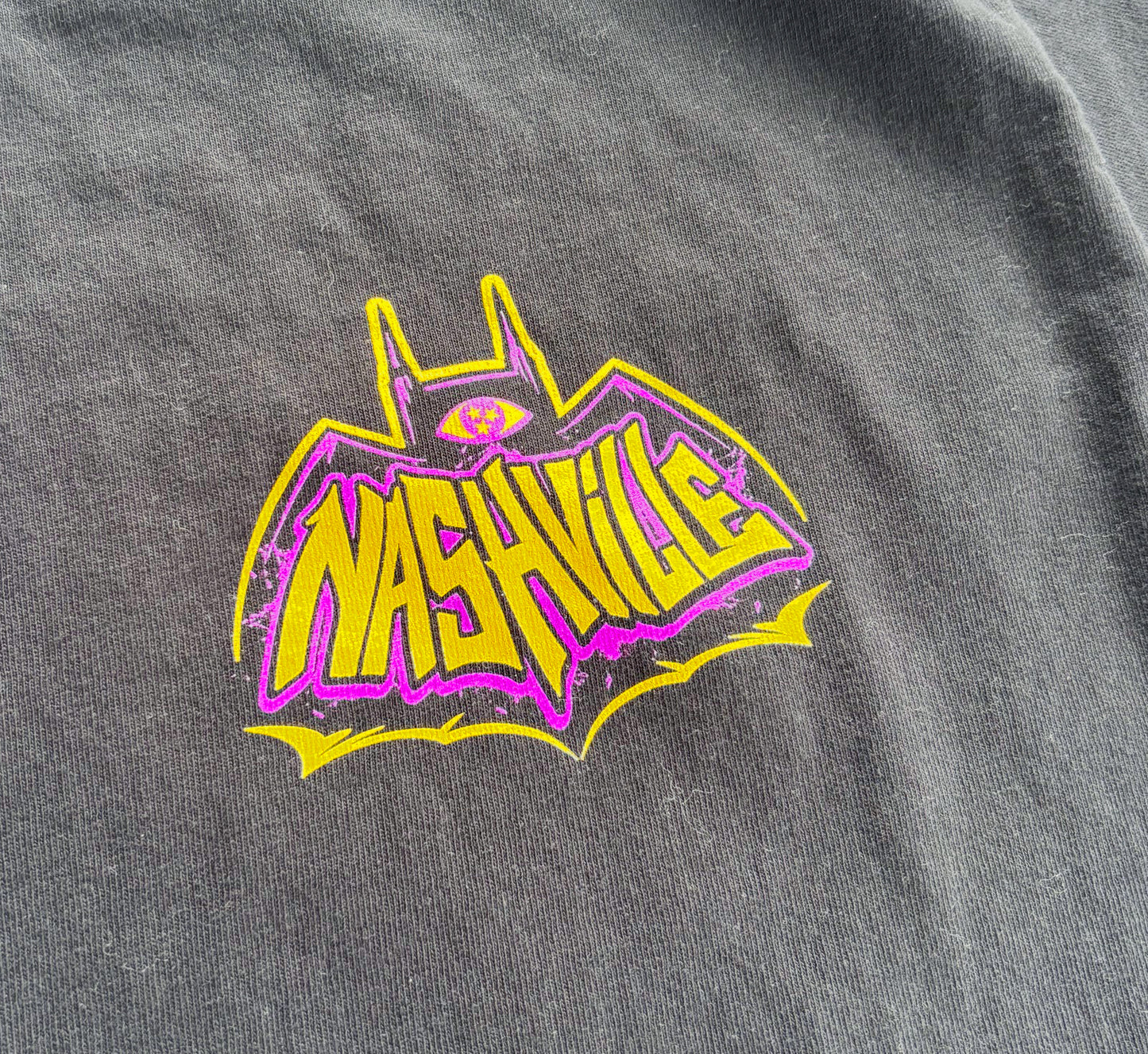 Bat Building Retro Black Tee