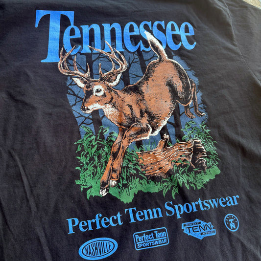 Tennessee Buck Black Retro Nature Tee