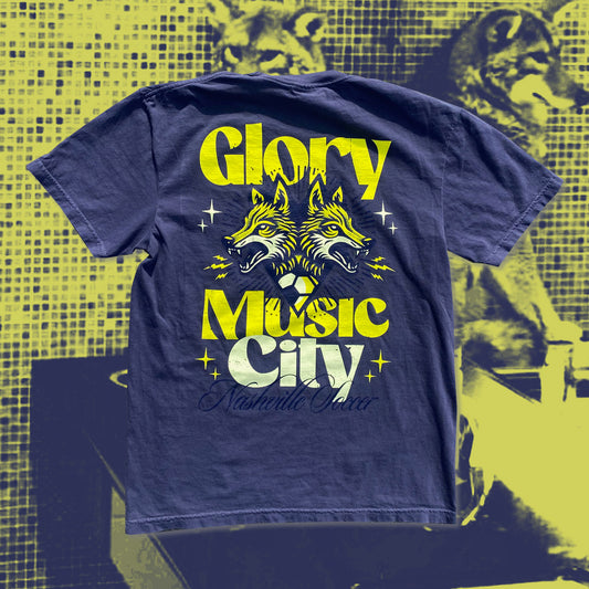 Glory Music City Two Headed Coyote Navy Blue Tee