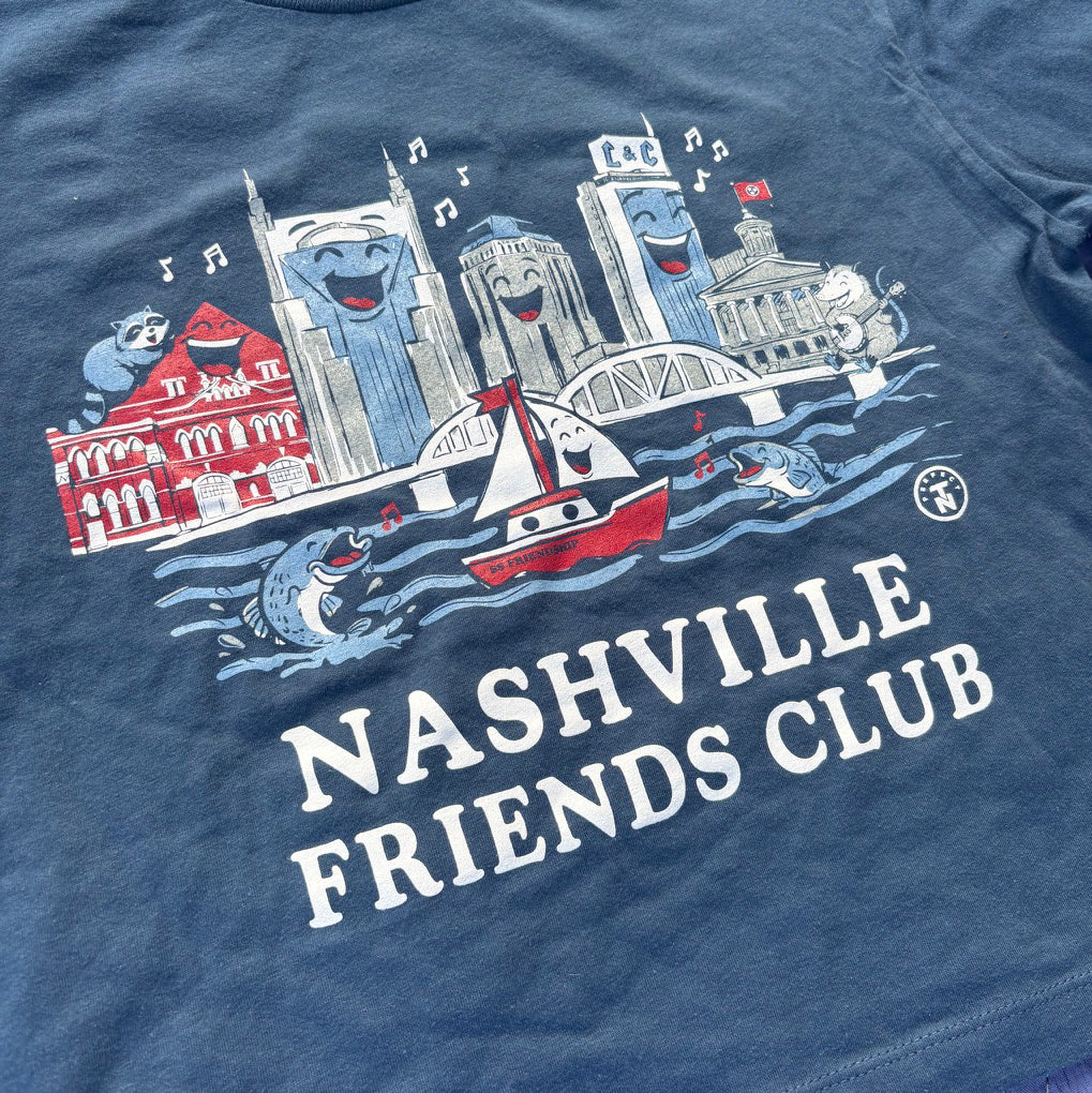 Nashville Friends Club Faded Blue CROP