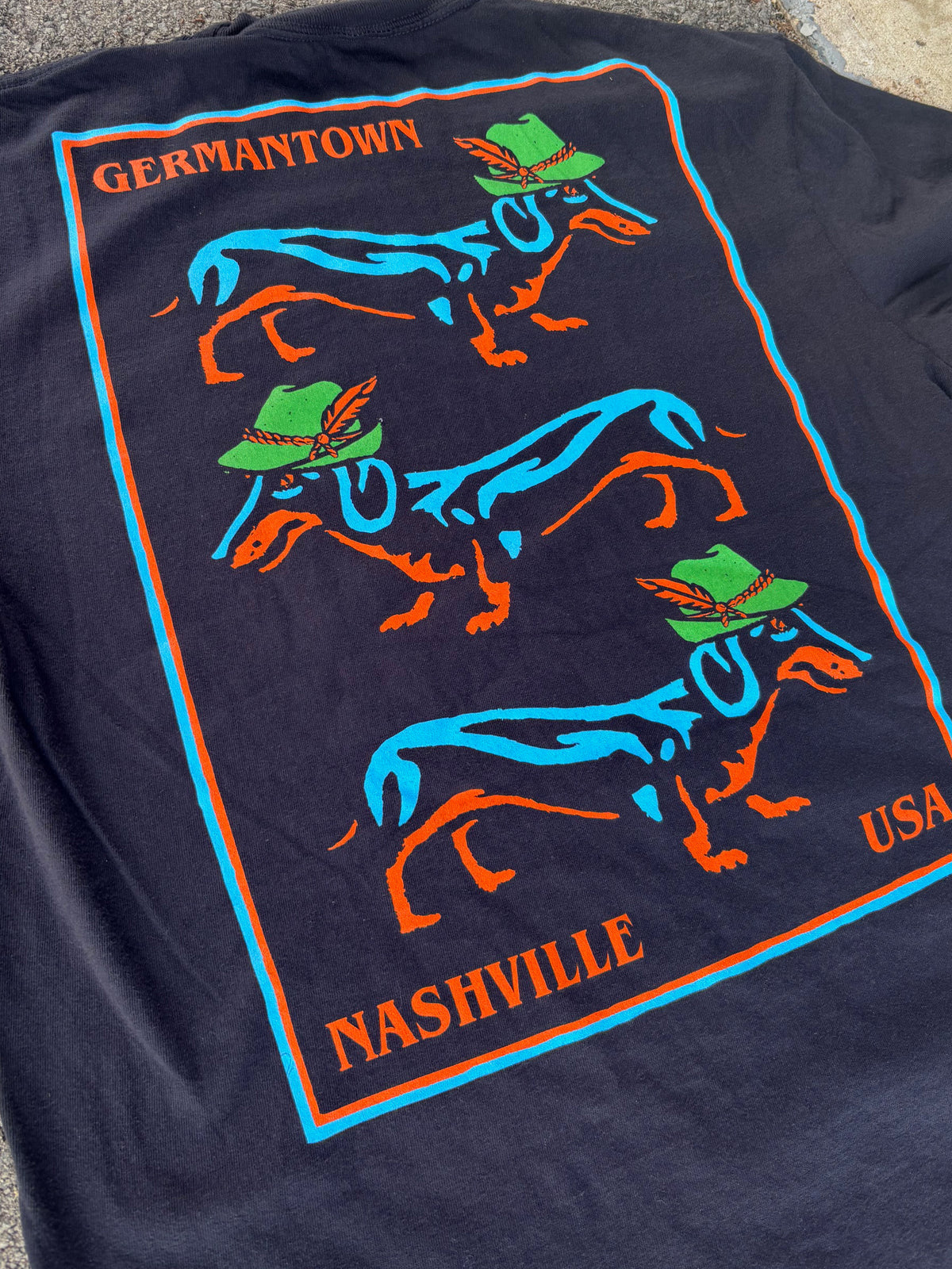 Germantown Oktoberfest Dachsund Weenie Dog Black Tee