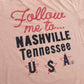 Follow Me to Nashville, Tenn Bucking Bronco Peach Boxy Tee