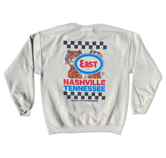East Nashville Gassed Up Natural Beige Crewneck Sweatshirt