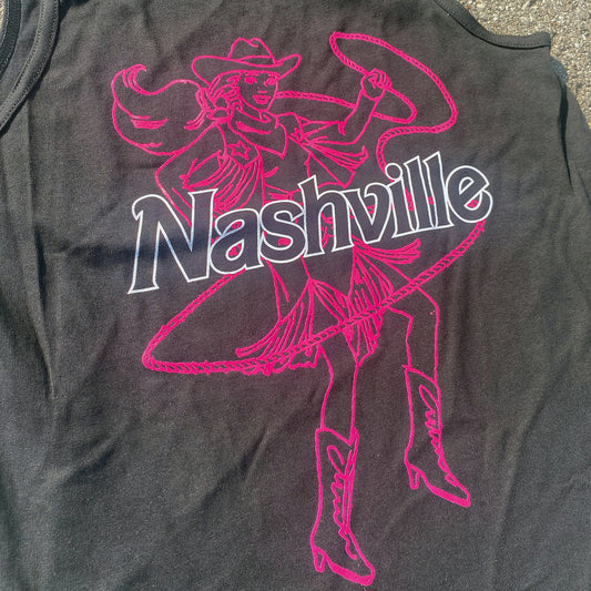 Nashville Cowgirl Faded Black TANK