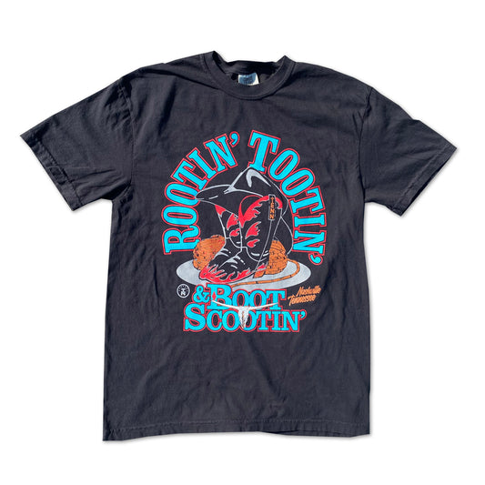 Boot Scootin' Country Western Faded Black Tee
