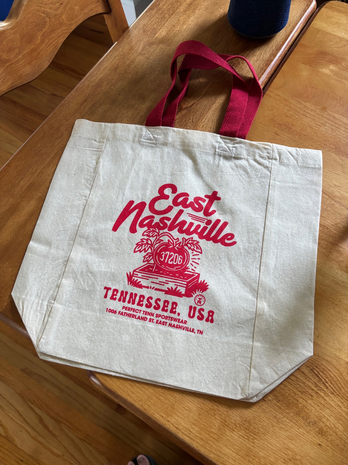 East Nashville Tomatoes Natural Cotton Shopping Tote Bag