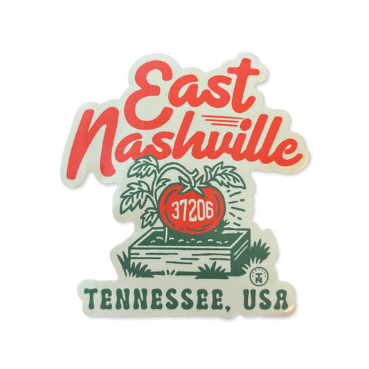 East Nashville Tomato Garden Bed Sticker