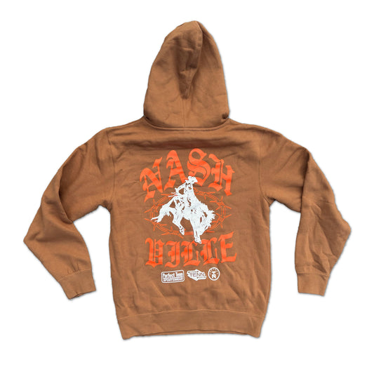Nashville Barbed Wire Rodeo Brown Hoodie