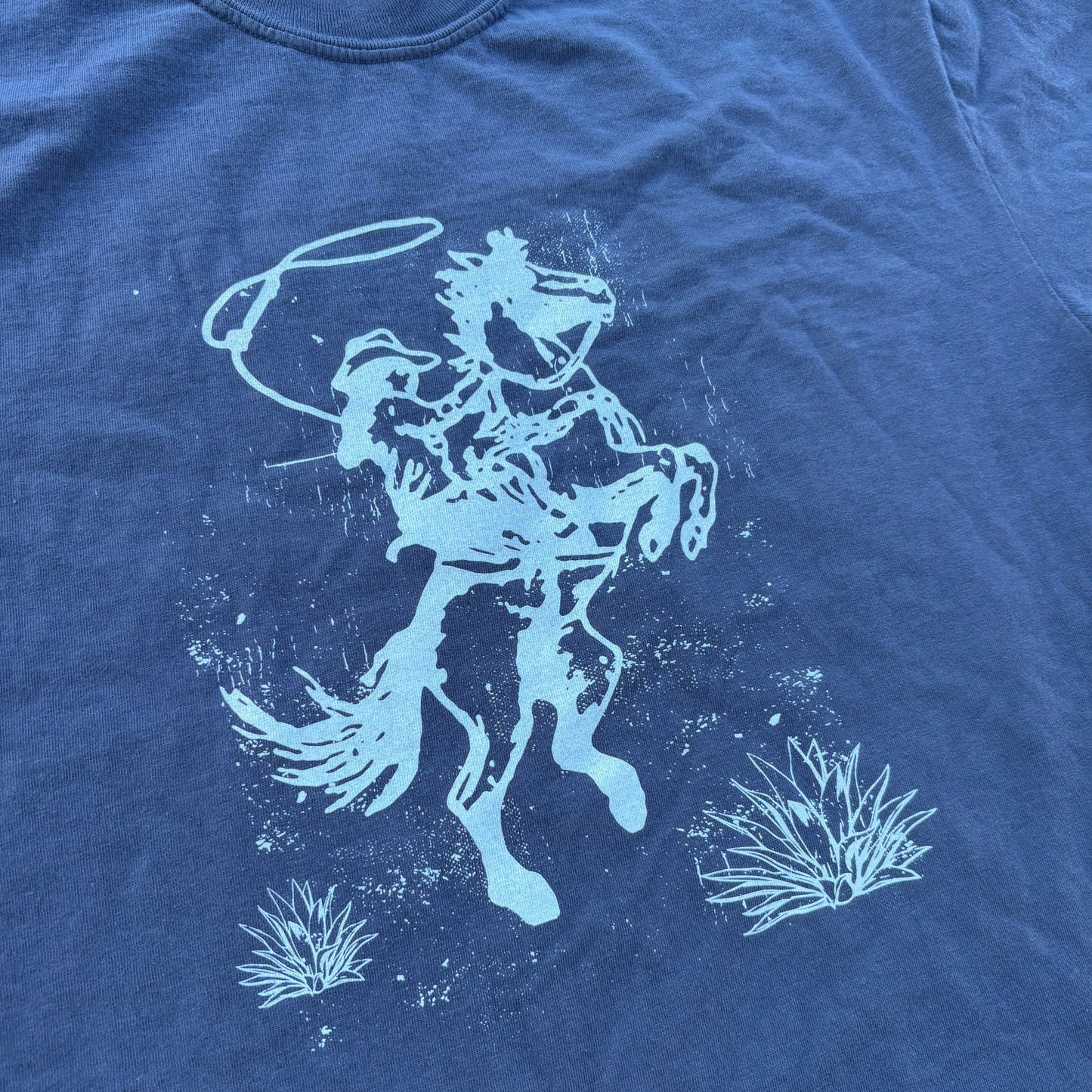 Follow Me to Nashville, Tenn Bucking Bronco Deep Blue Tee