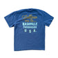Follow Me to Nashville, Tenn Bucking Bronco Deep Blue Tee