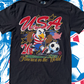 United States Eagle Mascot Soccer Black Tee