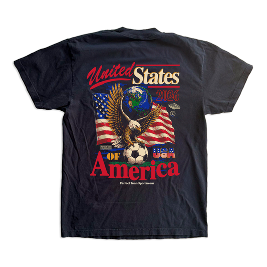 United States of America Soccer Eagle Black Tee