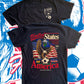 United States of America Soccer Eagle Black Tee
