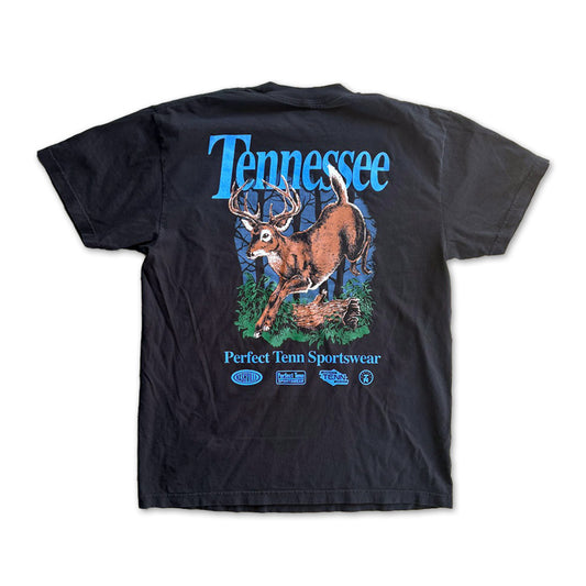 Tennessee Buck Black Retro Nature Tee