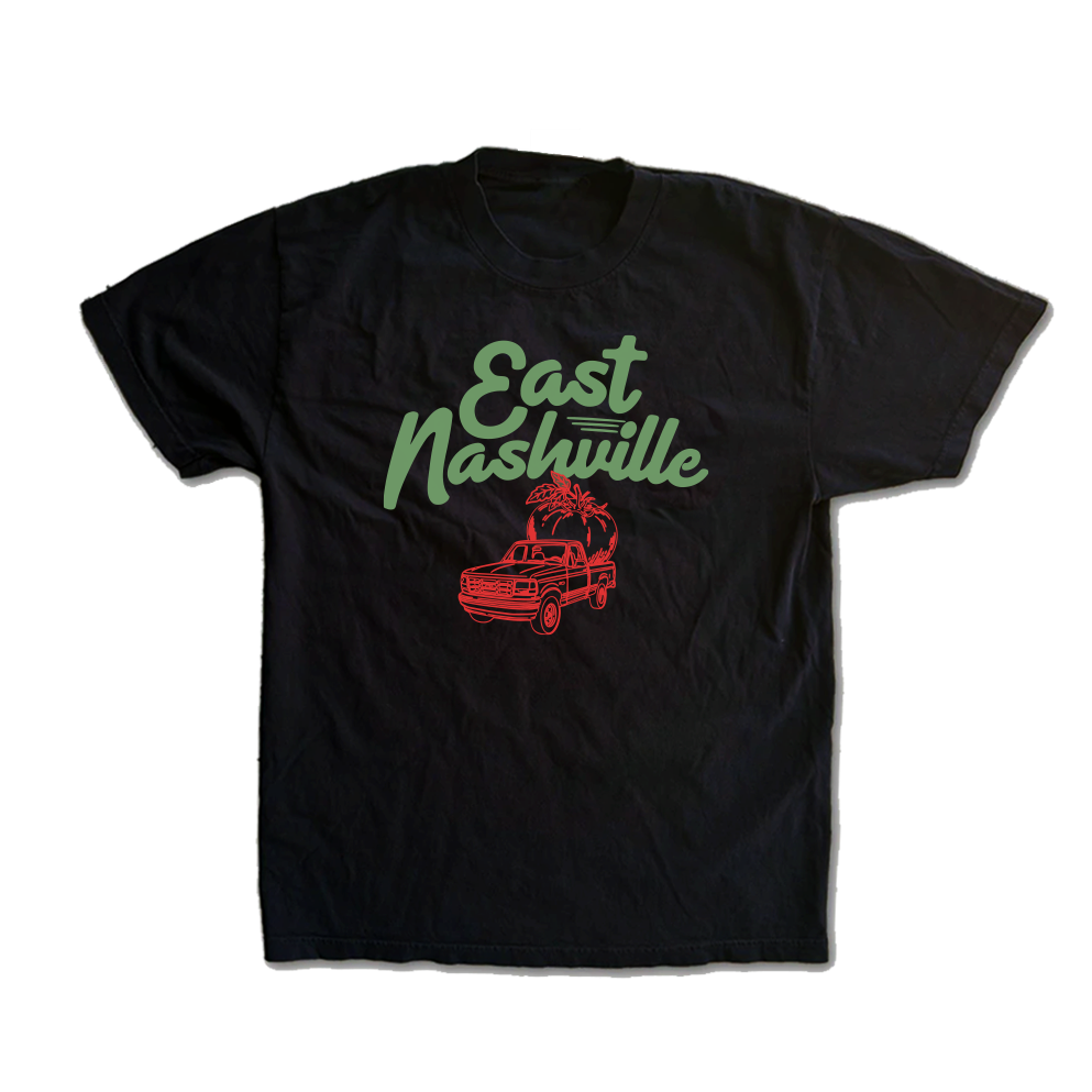 East Nashville Tomato Collage Sketch Black Tee *Presale