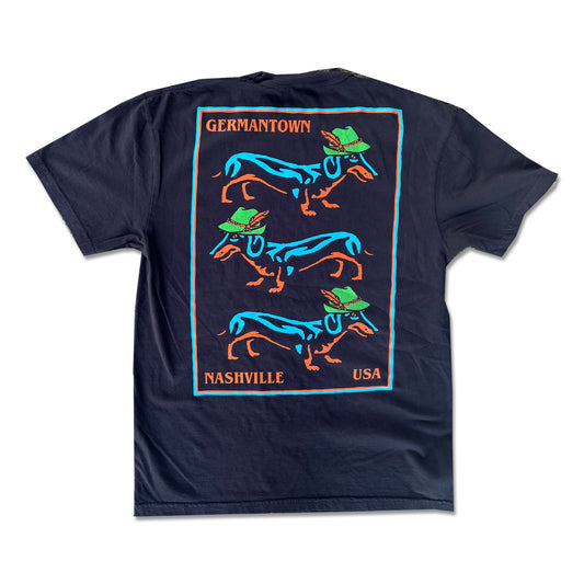 Germantown Oktoberfest Dachsund Weenie Dog Black Tee