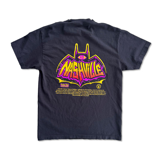Bat Building Retro Black Tee