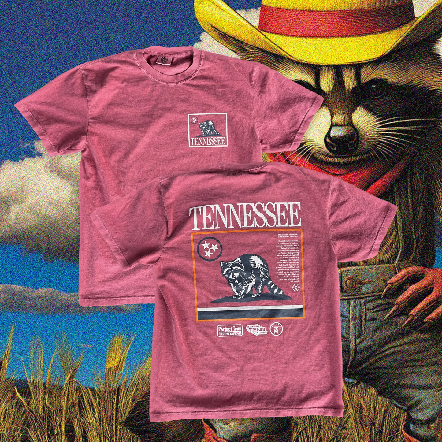 Tennessee State Flag Raccoon Tee