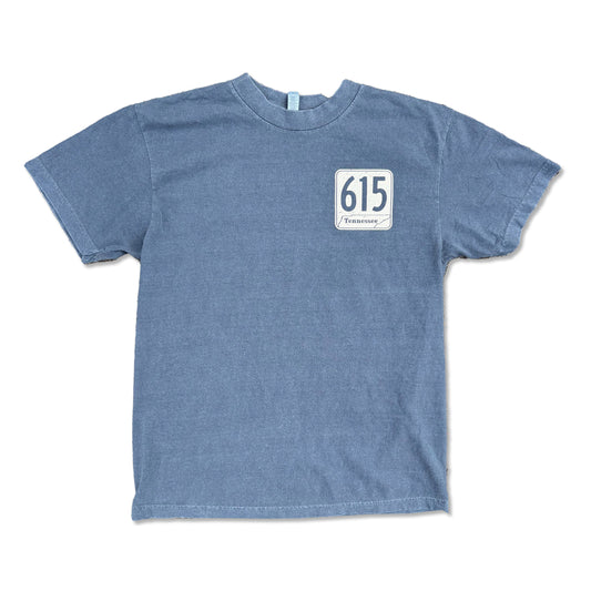 615 Tennessee Road Sign Faded Blue Tee