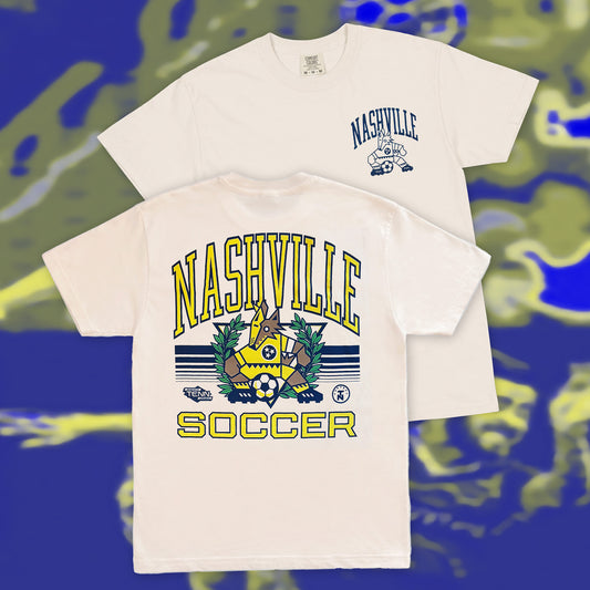 Nashville Soccer 90s Coyote Mashup Ivory Tee