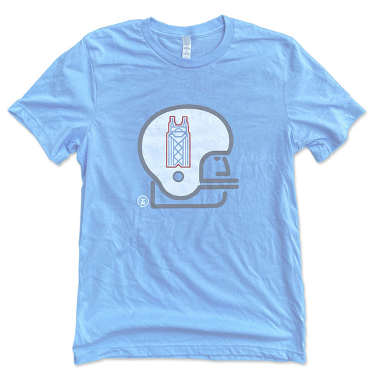 Tennessee Football Helmet Baby Blue Tee