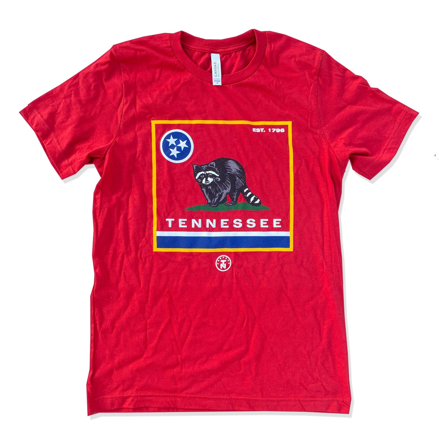 Tennessee Raccoon Flag Red Tee