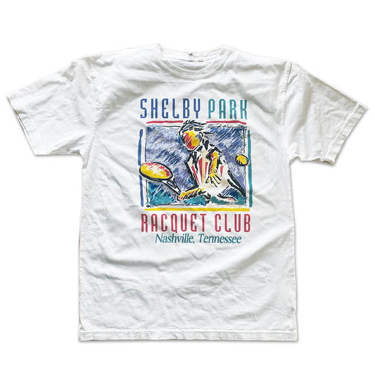 Shelby Park Racquet Club Thick White Tee