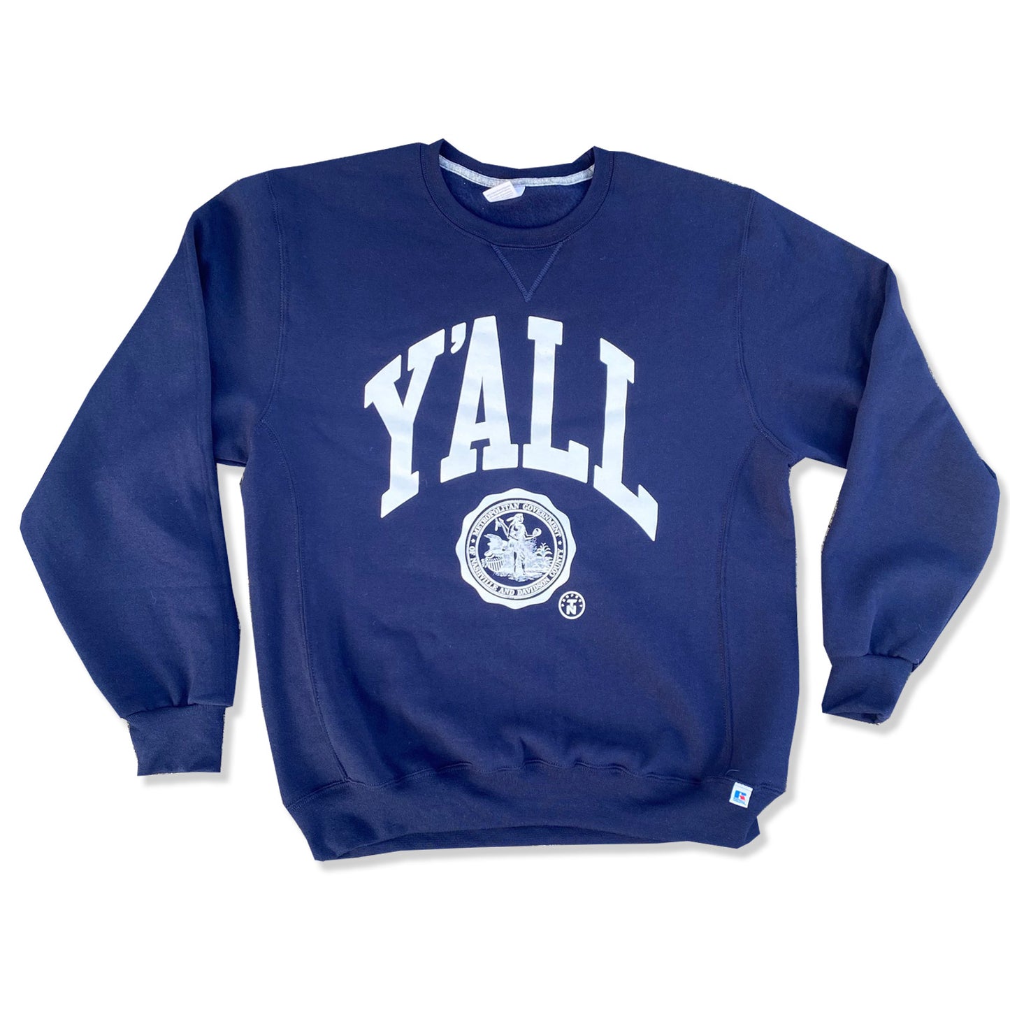 Y'ALL Nashville Crest Navy Retro Crewneck